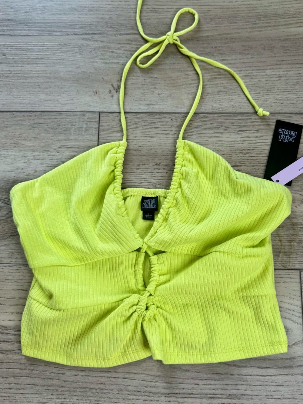 Wild Fable Yellow Neon Green Crop Top NWT